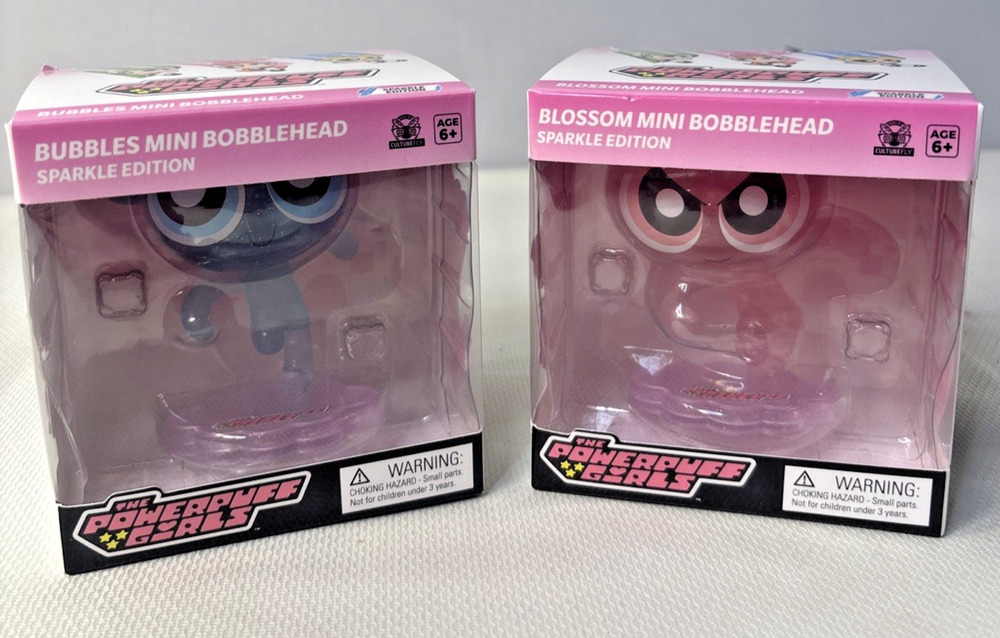 Powerpuff Girls Bubbles Sparkle Edition 2.5" Figs Mini Bobblehead